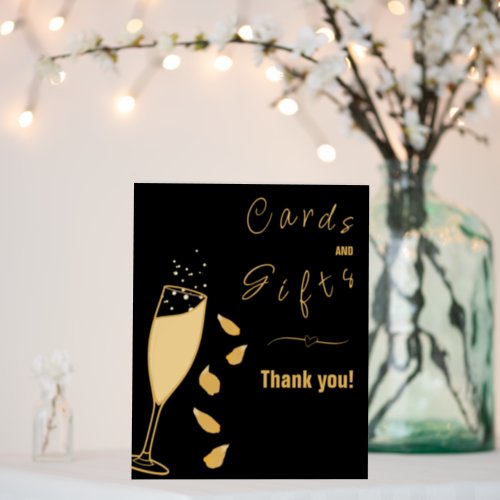 Petals and Prosecco bridal shower Cards and gifts Foam Board