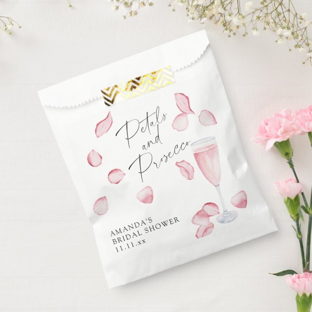 Petals and Prosecco Bridal Shower Favor Bag (Sealed)