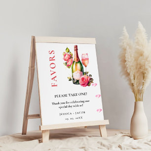 Petals and prosecco Bridal Shower Favors sign