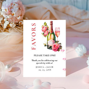 Petals and prosecco Bridal Shower Favors sign