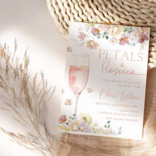 Petals and Prosecco Bridal Shower- Floral Champagn Invitation