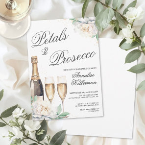 Petals And Prosecco Bridal Shower Invitation