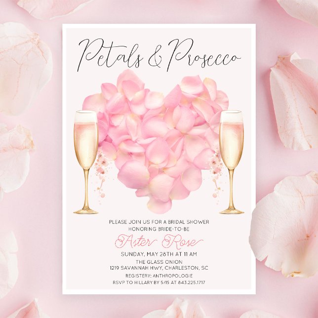 Petals and Prosecco Bridal Shower Invitation (Creator Uploaded)