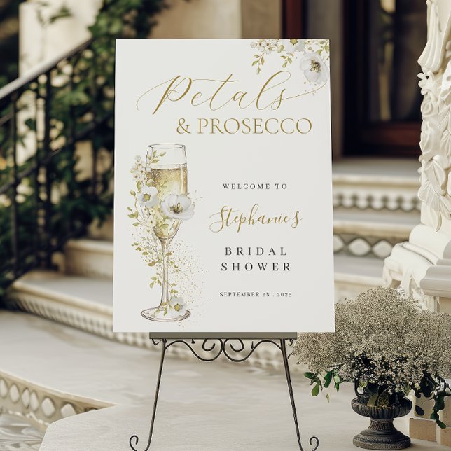 Petals and Prosecco Bridal Shower Invitation Foam Board (Creator Uploaded)