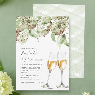 Petals and Prosecco Bridal Shower Invite Hydrangea