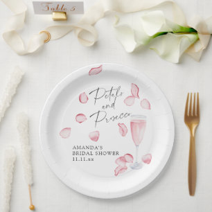 Petals and Prosecco Bridal Shower Paper Plates