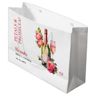 Petals And Prosecco Bridal Shower Party Large Gift Bag