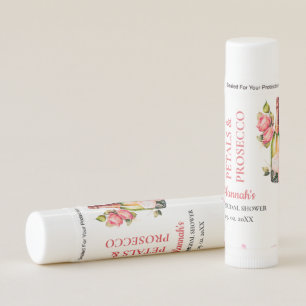 Petals And Prosecco Bridal Shower Party Lip Balm