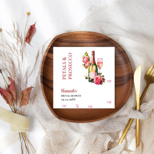 Petals And Prosecco Bridal Shower Party Napkins
