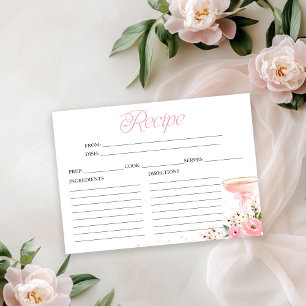 Petals And Prosecco Bridal Shower Recipe Card