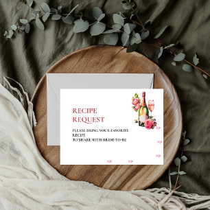 Petals And Prosecco Bridal Shower Recipe request Enclosure Card
