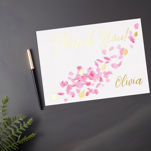 Petals and Prosecco Bridal Shower Thank you card