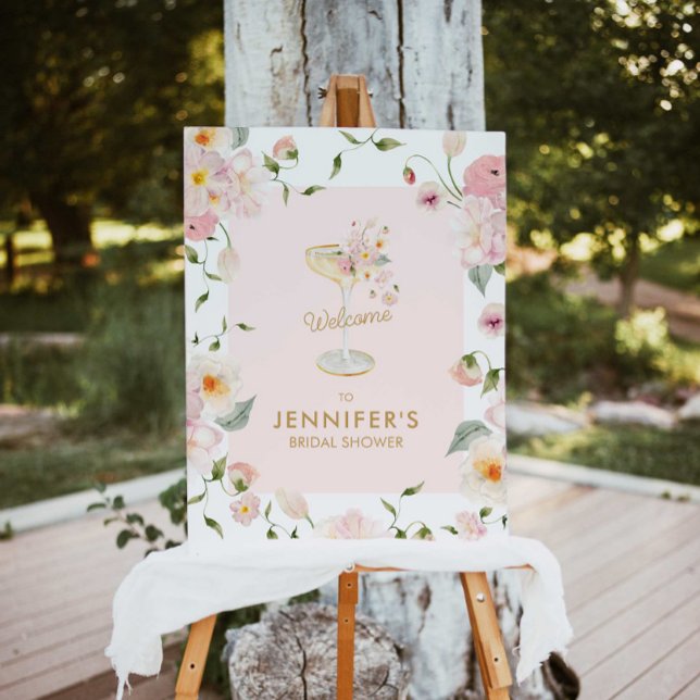 Petals and Prosecco Bridal Shower Welcome Foam Board (Creator Uploaded)