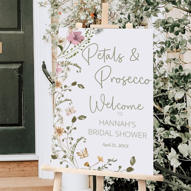 Petals and Prosecco Bridal Shower Welcome Foam Board (Creator Uploaded)