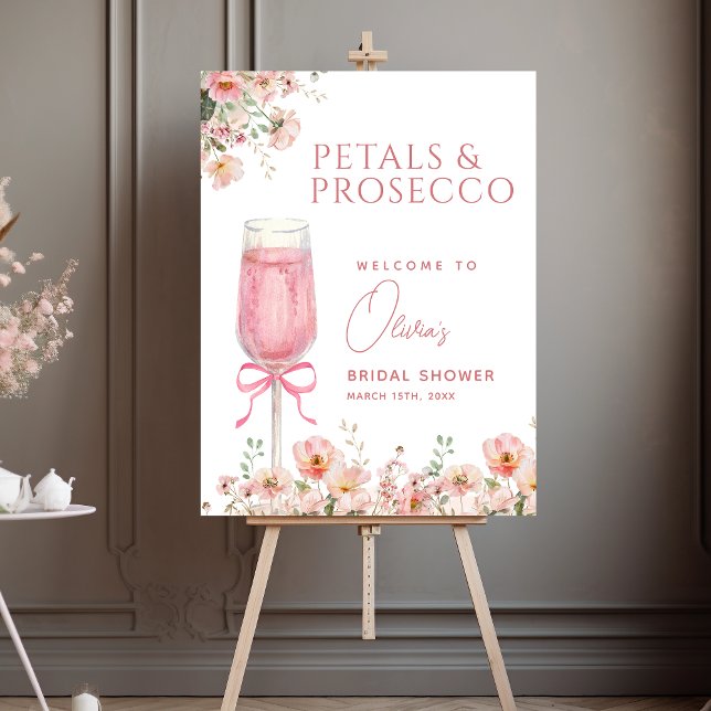 Petals and Prosecco Bridal Shower Welcome Foam Board (Creator Uploaded)