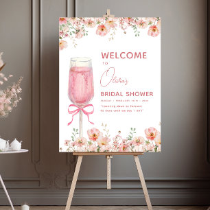 Petals and Prosecco Bridal Shower Welcome Foam Board
