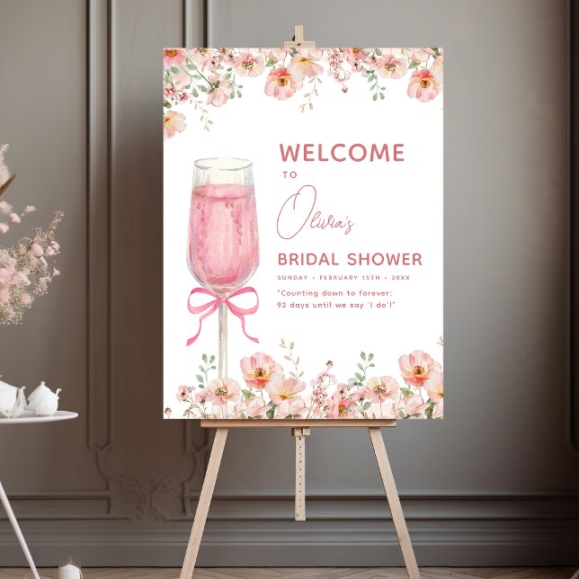 Petals and Prosecco Bridal Shower Welcome Foam Board (Creator Uploaded)