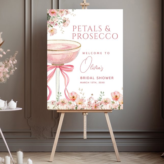 Petals and Prosecco Bridal Shower Welcome Foam Board (Creator Uploaded)