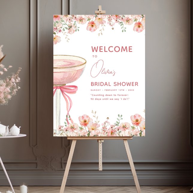 Petals and Prosecco Bridal Shower Welcome Foam Board (Creator Uploaded)