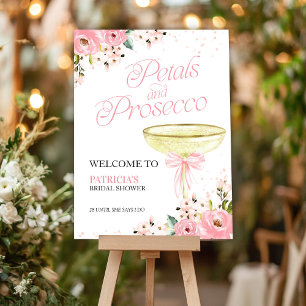 Petals And Prosecco Bridal Shower Welcome Foam Board