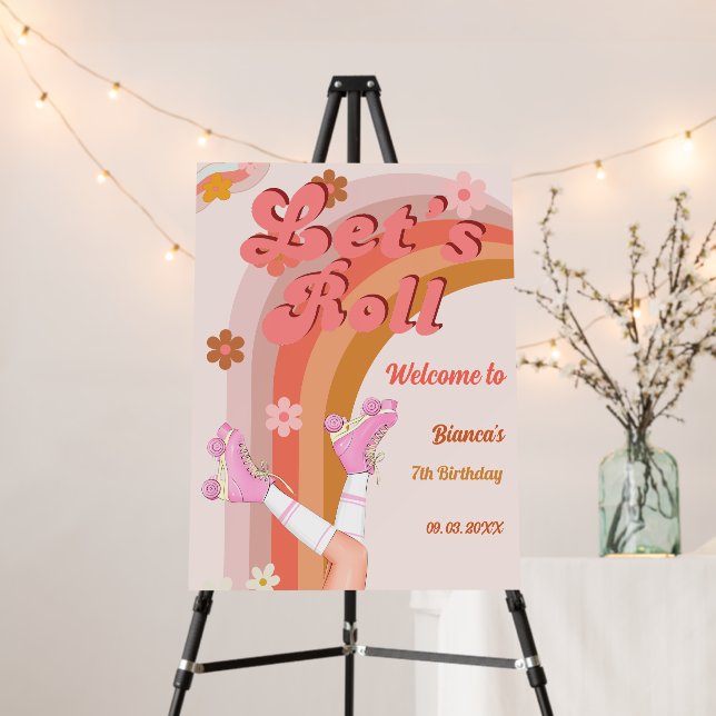 Petals and Prosecco Bridal Shower Welcome Sign  (In Situ (Stand))