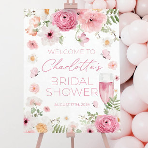 Petals and Prosecco Bridal Shower Welcome Sign
