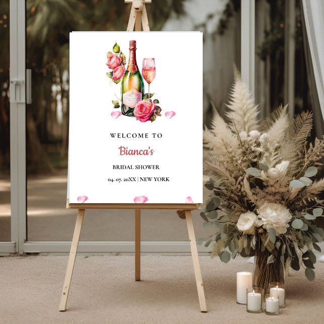 Petals and Prosecco Bridal Shower Welcome Sign  (Creator Uploaded)