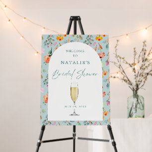 Petals and Prosecco Bridal Shower Welcome Sign