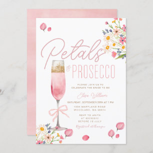 Petals and Prosecco Brunch Bridal Shower Invitation