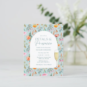 Petals and Prosecco Budget Bridal Shower Party Postcard