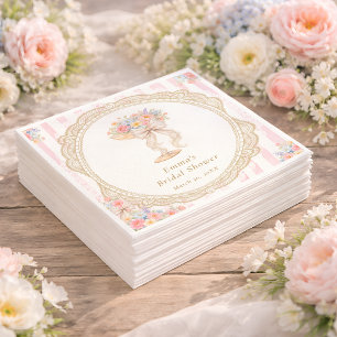 Petals and Prosecco Colorful Floral Bridal Shower  Napkins