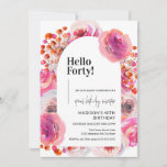Petals and Prosecco | Elegant 40th Birthday Invitation<br><div class="desc">Celebrate the big 4-0 with our sophisticated 'Floral Arch, Hello 40' invitation! Tailored for the discerning woman, this invite captures the elegance of reaching this milestone. Available in both digital and print formats, our design ensures a memorable touch to your special celebration. Perfect for those seeking a blend of tradition...</div>