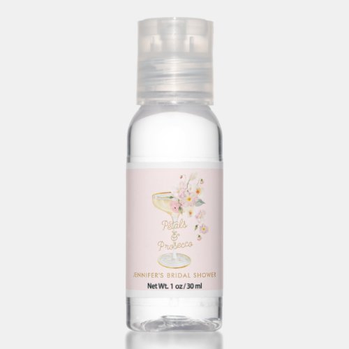 Petals and Prosecco Floral Bridal Shower Hand Sanitizer