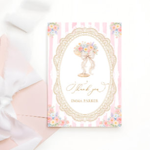 Petals and Prosecco Floral Bridal Shower Thank You Card