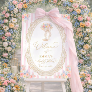 Petals and Prosecco Floral Bridal Shower Welcome Foam Board
