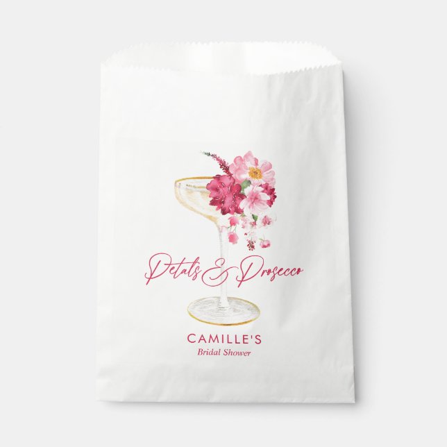 Petals and Prosecco Garden Bridal Favor Bag (Front)