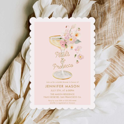 Petals and Prosecco Garden Bridal Invitation
