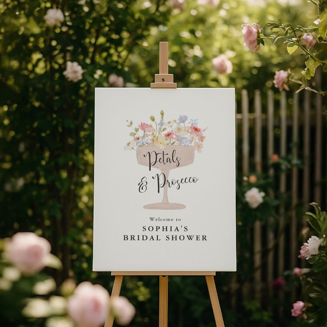 Petals and Prosecco Garden Bridal Shower Welcome Foam Board (Creator Uploaded)