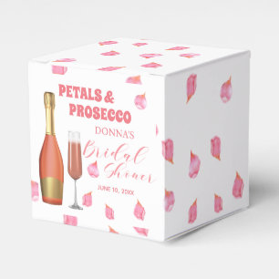 Petals and Prosecco Gold Bottle Bridal Shower Favor Boxes