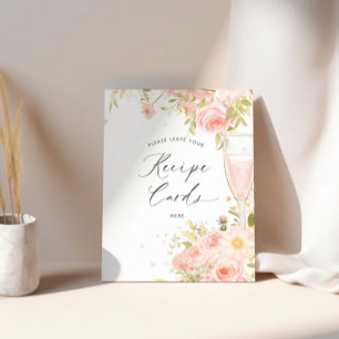 Petals And Prosecco Leave Your recipe Cards Poster