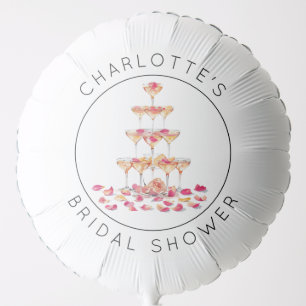 Petals and Prosecco modern hot pink Bridal Shower Balloon