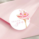 Petals and Prosecco Pink Bridal Shower Classic Round Sticker<br><div class="desc">Elevate your Brunch and Bubbly celebration with this Petals Prosecco Bridal Shower Sticker. Featuring a golden and pink prosecco glass adorned with delicate pink florals and petals. The design is perfect for a chic Petals and Prosecco themed brunch and bubbly celebration. Featuring graceful script calligraphy and elegant pink floral details....</div>