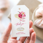Petals and Prosecco Pink Bridal Shower Favor Gift Tags<br><div class="desc">These Petal and Prosecco Bridal Shower Thank You Favor Tags are the perfect finishing touch to your wedding shower favors. With their elegant design featuring delicate flowers and a glass of bubbly, they are sure to leave a lasting impression on your guests. Use them to thank your guests for sharing...</div>