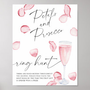 Petals and Prosecco - ring hunt bridal shower game Poster