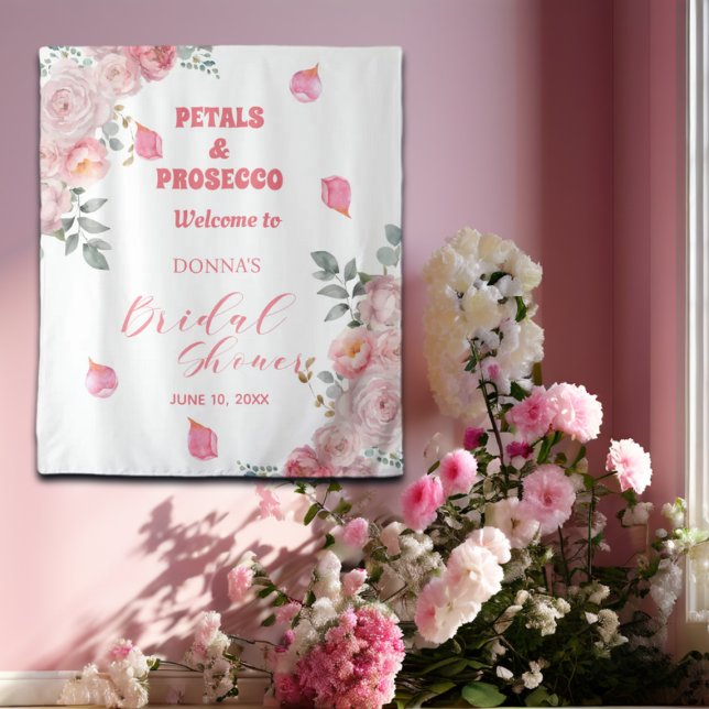 Petals and Prosecco Roses Bridal Shower Backdrop (Creator Uploaded)