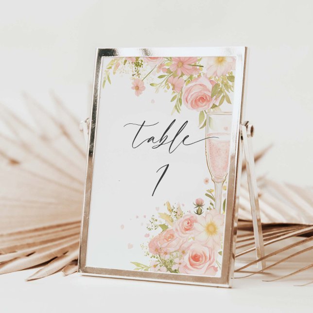 Petals And Prosecco Table Number (Creator Uploaded)