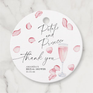 Petals and Prosecco - thank you bridal shower Favor Tags