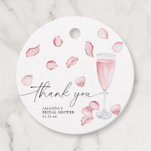 Petals and Prosecco - thank you bridal shower Favor Tags