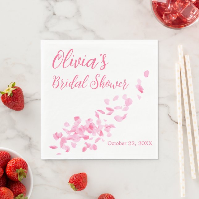 Petals and Prosecco Wedding Bridal Shower Napkins (Insitu)
