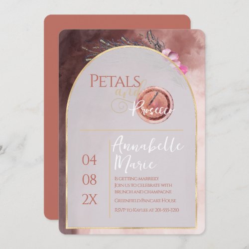 Petals and Prosecco Wedding Shower Save The Date